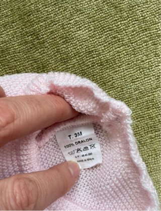 Conjunto bebé 0-1 mes rosa tejido