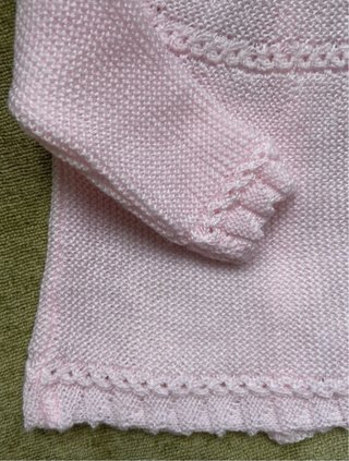 Conjunto bebé 0-1 mes rosa tejido