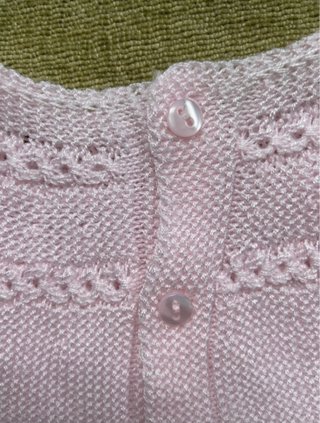 Conjunto bebé 0-1 mes rosa tejido