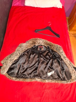Chaqueta piel sintética leopardo