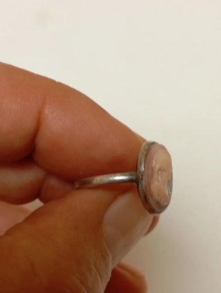 Anillo Cameo Beige y Rosa Talla15.5 mm