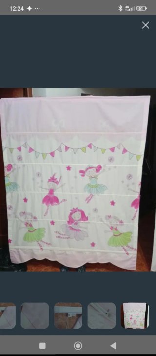 Estor infantil bailarinas rosa y blanco