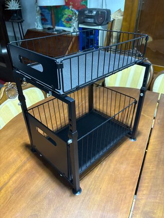 Archivador Cajonera Metálica Negra 2 Niveles