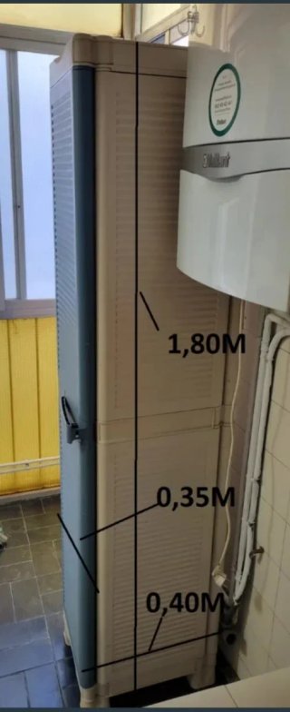 Armario PVC Exterior Beige y Azul