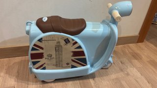 Maleta infantil moto azul y marrón
