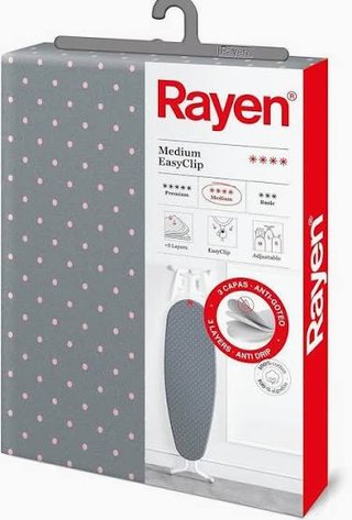 Funda Plancha Rayen Gris Topos Rosas