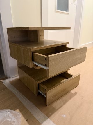 2 Mesitas Noche Colgantes Madera