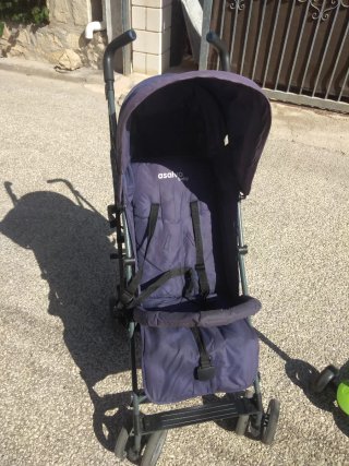 carrito de paseo y patinete infantil
