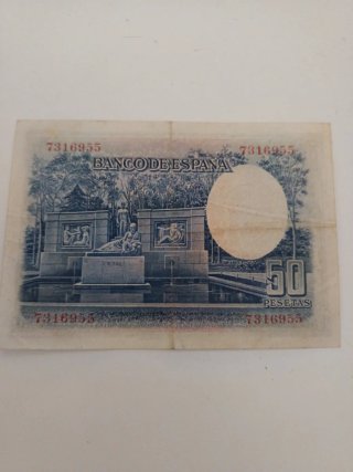 Billete 50 Pesetas España 1935 sin serie