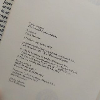 séptimo mantenimiento de Lawrence Sanders. Edicion