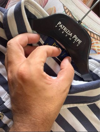 Polo Ralph Lauren a righe blu e bianche
