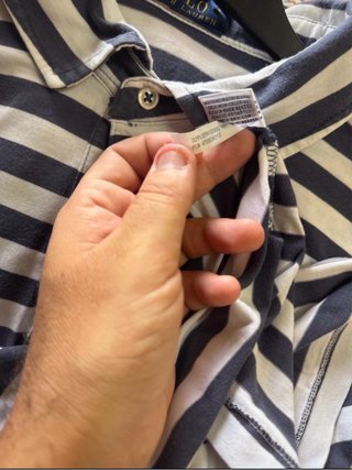 Polo Ralph Lauren a righe blu e bianche
