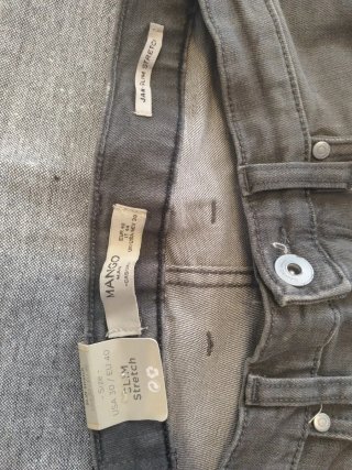 Pantalones Mango Grises