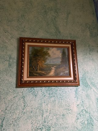 Cuadro paisaje madera