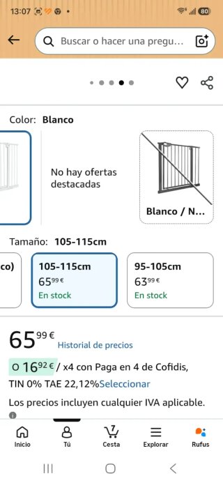 Barrera de seguridad escalera/puerta + Extensión
