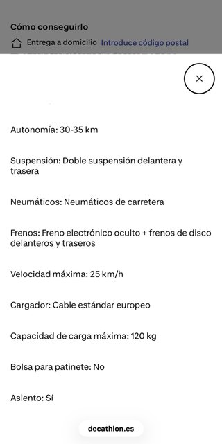 Patinete eléctrico i12 con asiento