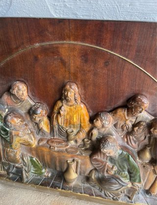 Cuadro La Última Cena Madera Antigua