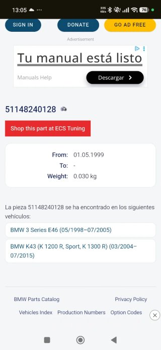 BMW, anagrama trasero BMW E46 Touring y moto K43.