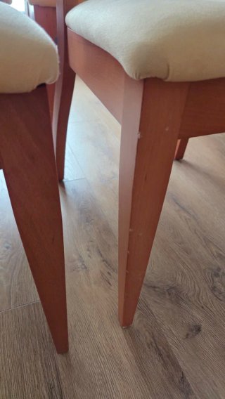 Mesa comedor cristal con metal y 6 sillas madera