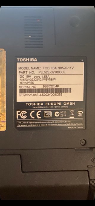Ordenador Toshiba NB520 Windows 10