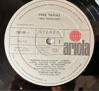 Vinilo Pere Tapias - 400 pendons