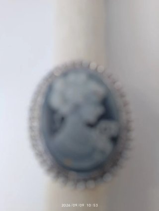 Anillo Camafeo Azul Ajustable