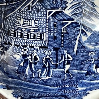 Enoch Wedgwood Plato/Cuenco Cerámica Azul.