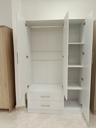 Armario Blanco 3 Puertas con Espejo