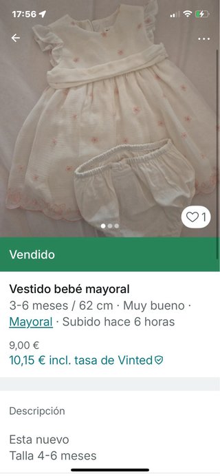 Vestido Mayoral 4-6 meses