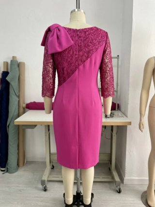 Vestido de fiesta rosa y plateado