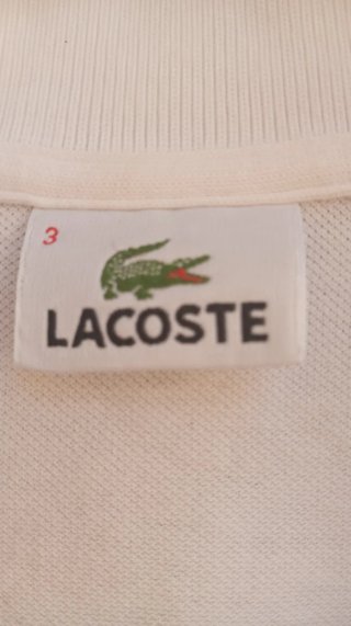 Polo Lacoste Blanco Talla 3 (S)
