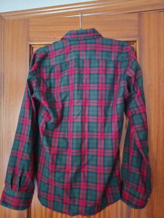 Camisa El Ganso M cuadros verde rojo
