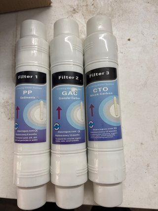 Kit 3 filtros agua osmosis PP GAC CTO
