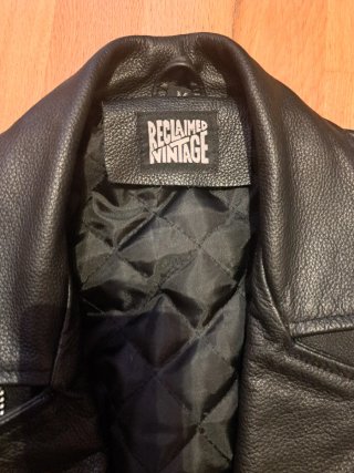 Chaqueta Cuero Biker Reclaimed Vintage Negra