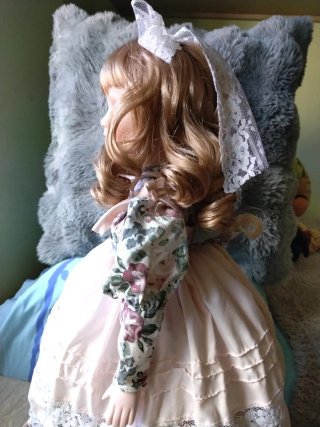 Muñeca Porcelana Vintage Vestido Floral