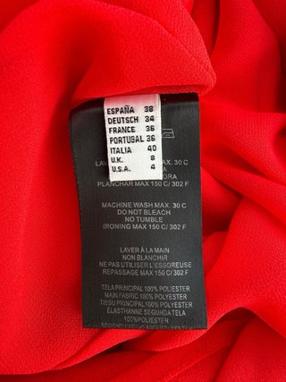 Vestido rojo Javier Simorra volantes T38