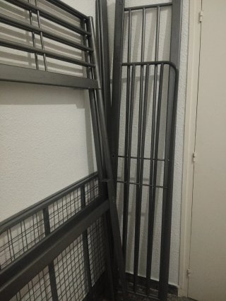 Cama altillo 90x200cm metálica gris