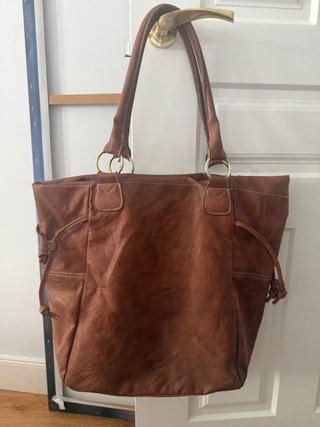 Bolso de hombro marrón polipiel
