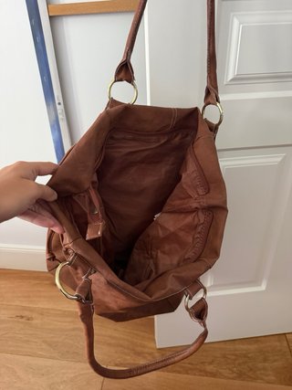 Bolso de hombro marrón polipiel