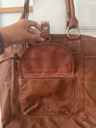 Bolso de hombro marrón polipiel
