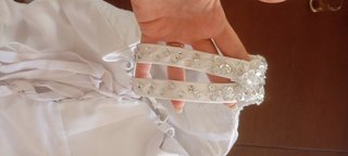 Abito lungo elegante Emmebi bianco argento M