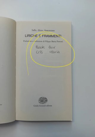 Liriche e frammenti, Saffo Alceo Anacreonte