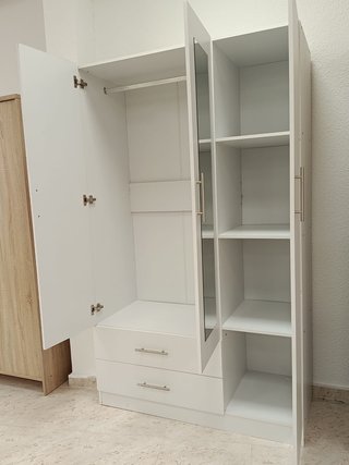 Armario 3 Puertas Blanco con Espejo