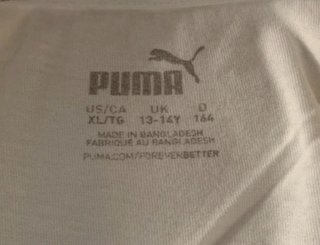 Camiseta Puma Blanca Talla 13-14 años