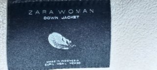 Zara Chaquetón de Plumas Negro Talla M