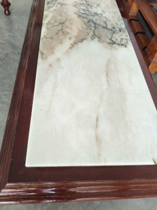 Mesa baja madera maciza y mármol