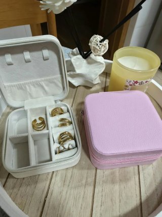 Estuche Joyero Blanco y Rosa