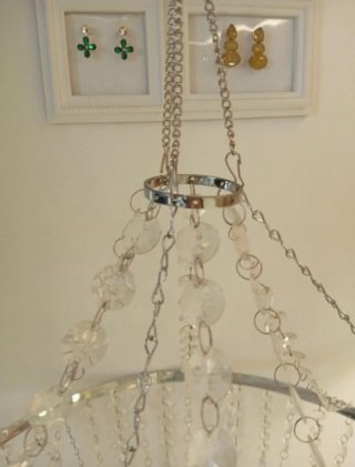 Lámpara colgante de cristal y metal