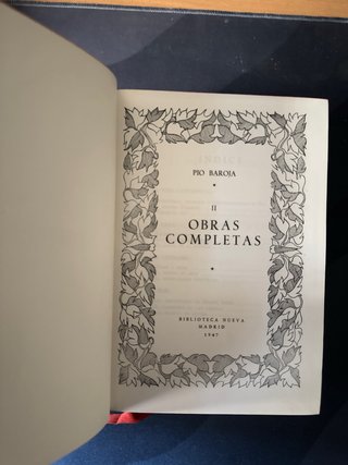 Obras Completas Pio Baroja 8 Tomo Biblioteca Nueva