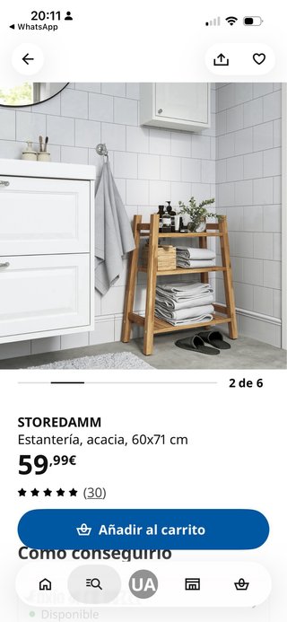 Estantería acacia STOREDAMM 60x71 cm